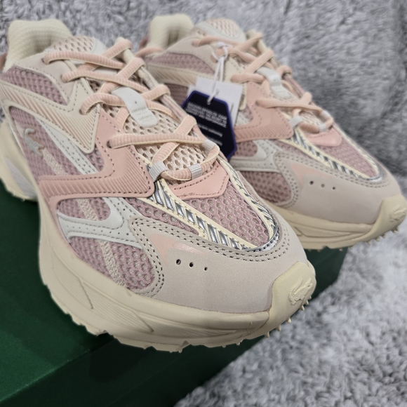 Lacoste Women's Pink and Cream Sneakers L003 Neo Shot Size 7.5 - Picture 8 of 15